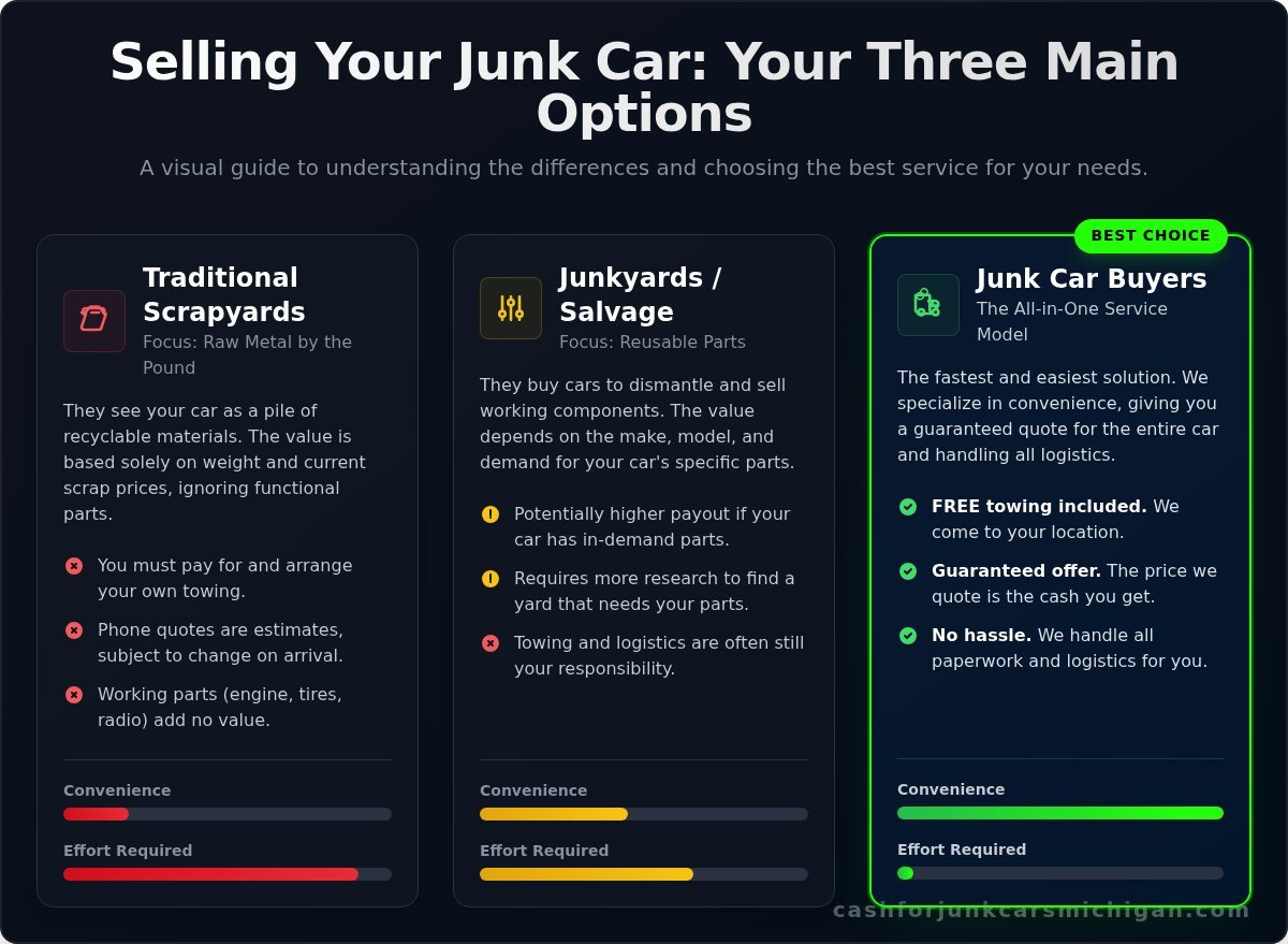 How to Find a Car Scrapyard Near You in Michigan (And an Easier Way) - Infographic