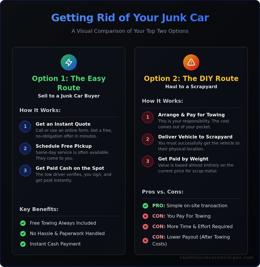Junk Automobiles: What Are They and What Are Your Options? - Infographic