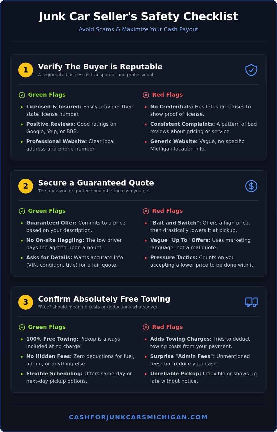 Junk Car Buyers Near Me: How to Choose a Reputable Service - Infographic