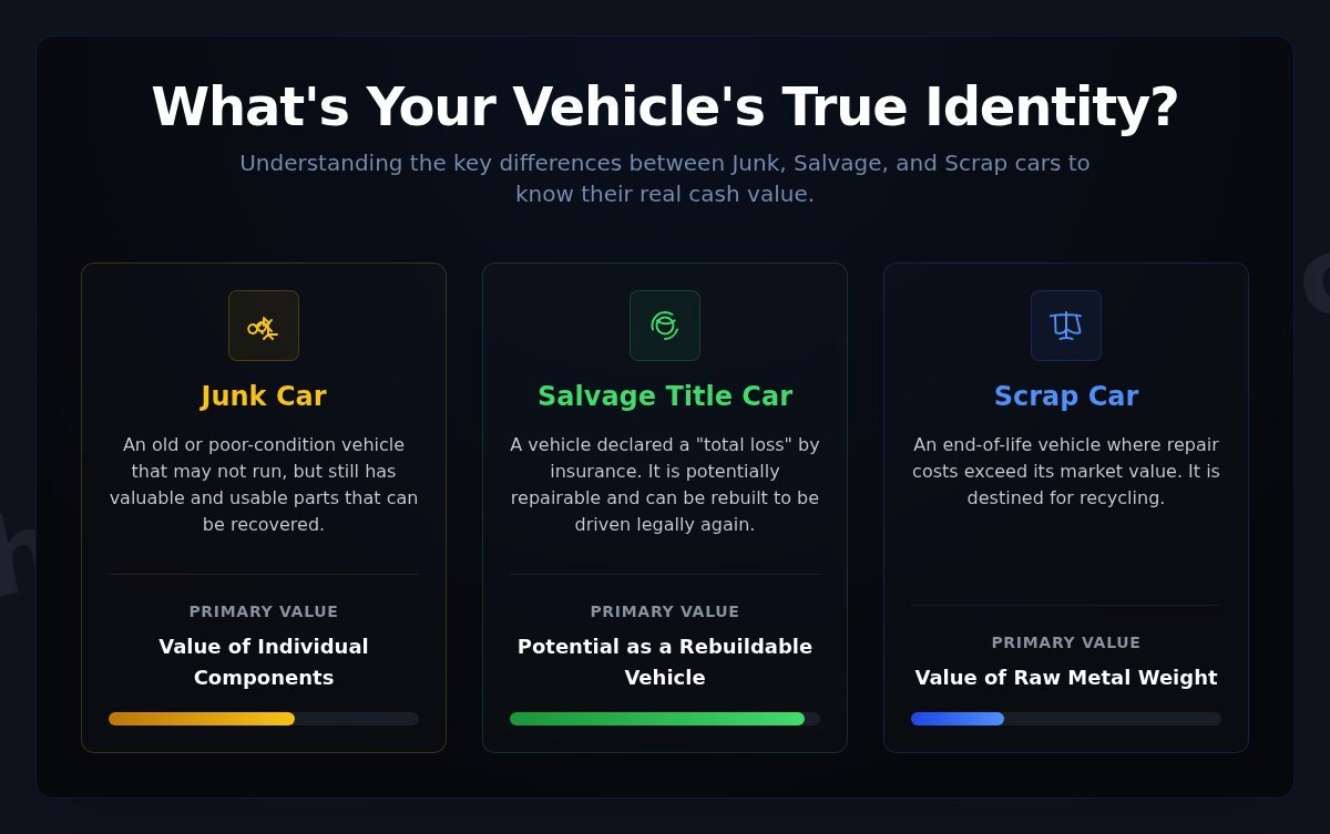 What Is a Scrap Car? The Official Definition for Car Owners - Infographic