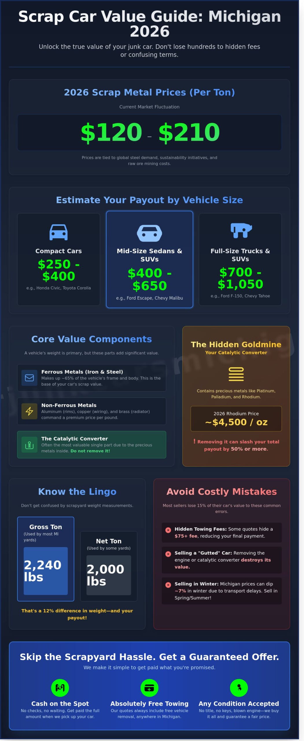 Scrap Metal Prices for Cars 2026: How Much Is Your Junk Car Worth? - Infographic