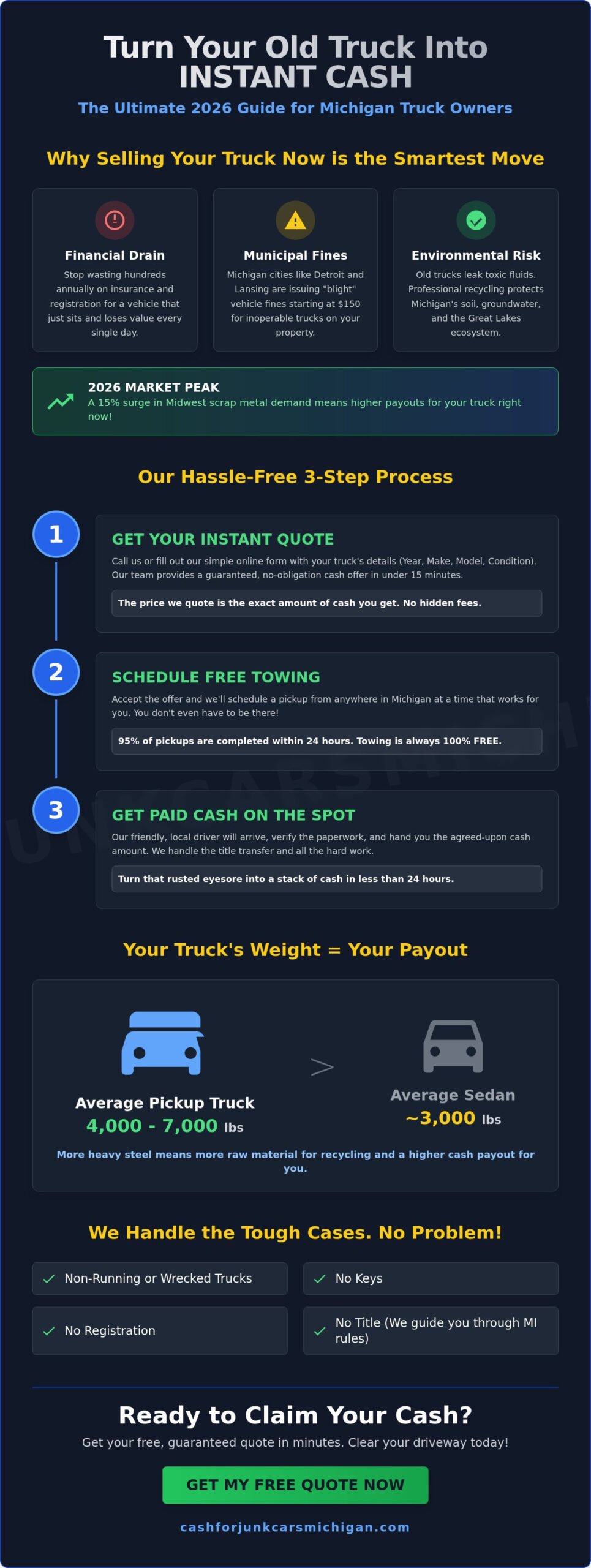 Sell My Old Truck for Cash in Michigan: The Ultimate 2026 Guide - Infographic