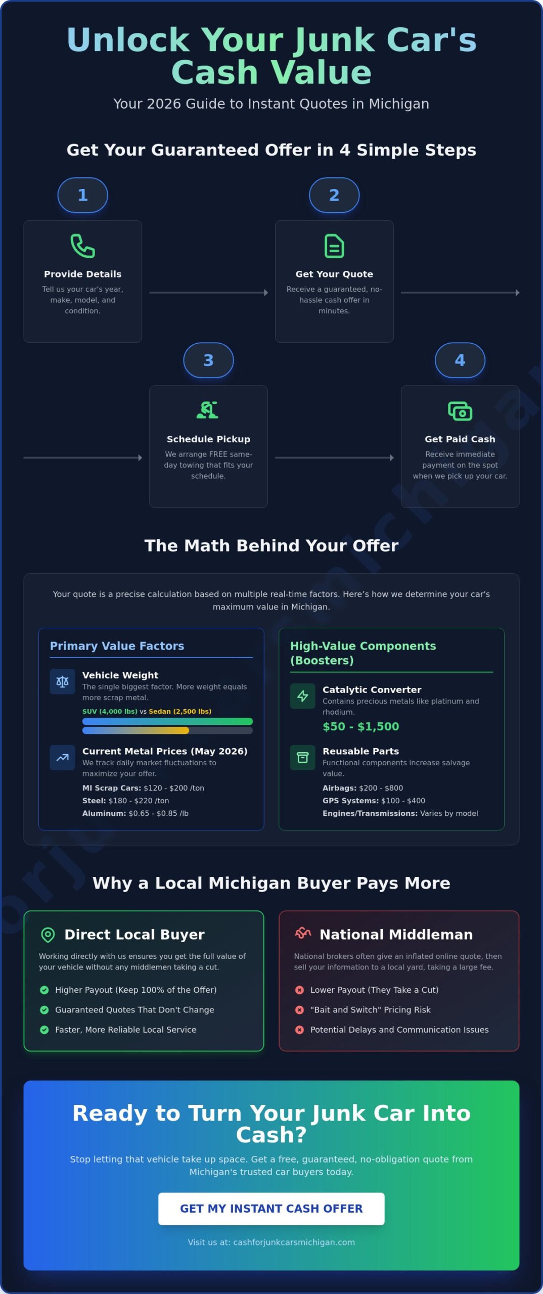 Get a Quote for My Junk Car: Michigan’s 2026 Guide to Instant Cash Offers - Infographic