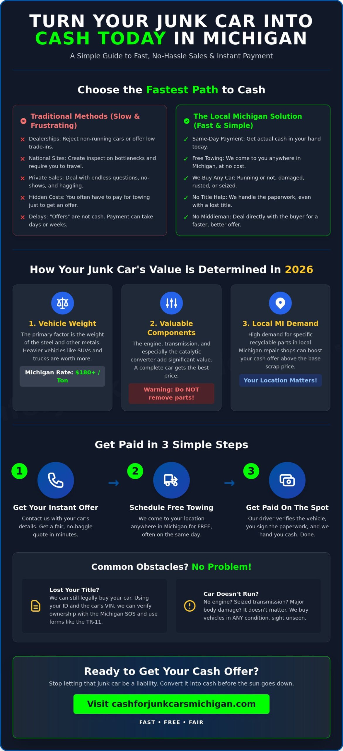 Need Cash Today for My Car? How to Get Paid Fast in Michigan - Infographic