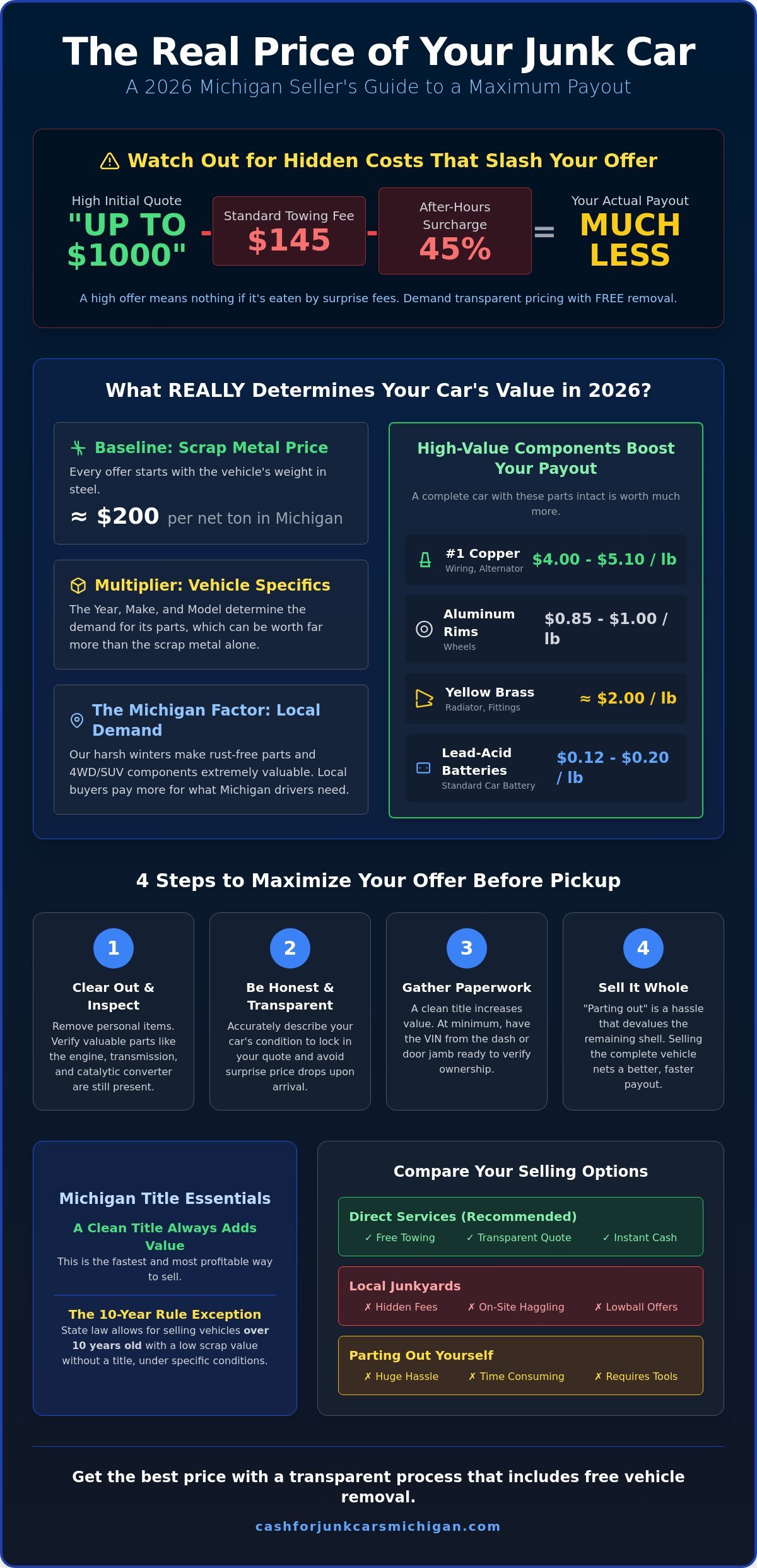 Getting the Best Price for Your Junk Car: The 2026 Michigan Seller’s Guide - Infographic