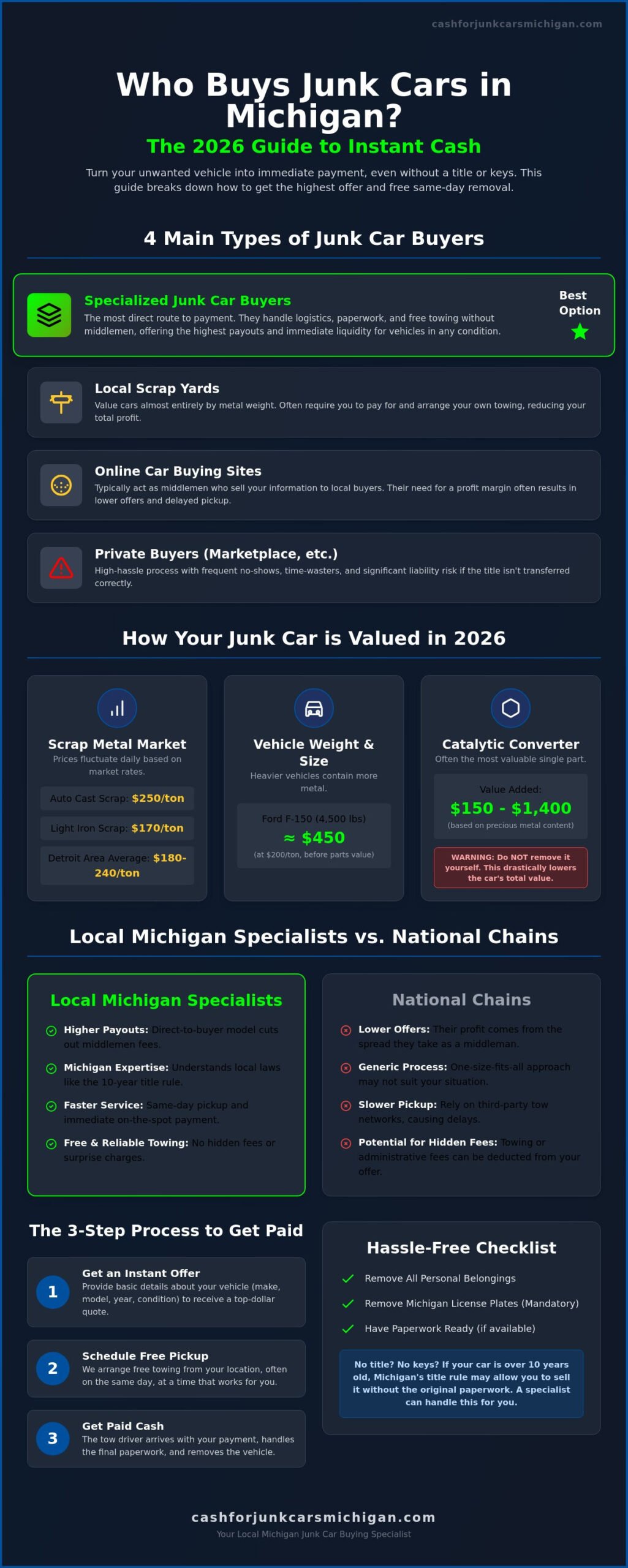 Who Buys Junk Cars? The 2026 Guide to Getting the Most Cash for Your Clunker - Infographic