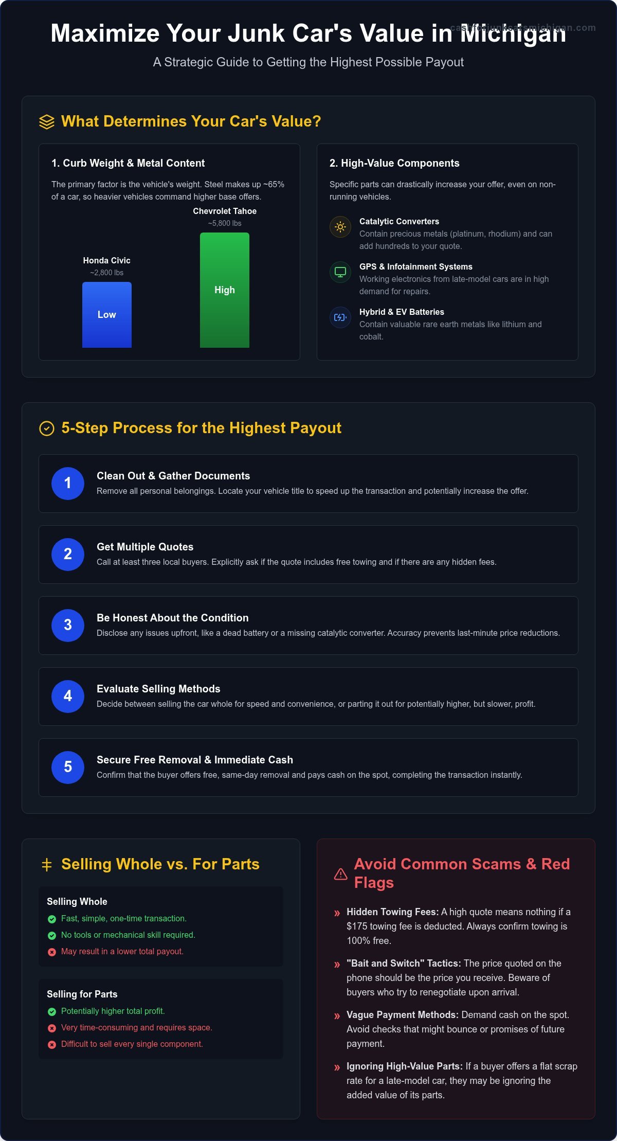 How to Get the Most Money for a Junk Car in Michigan (2026 Guide) - Infographic
