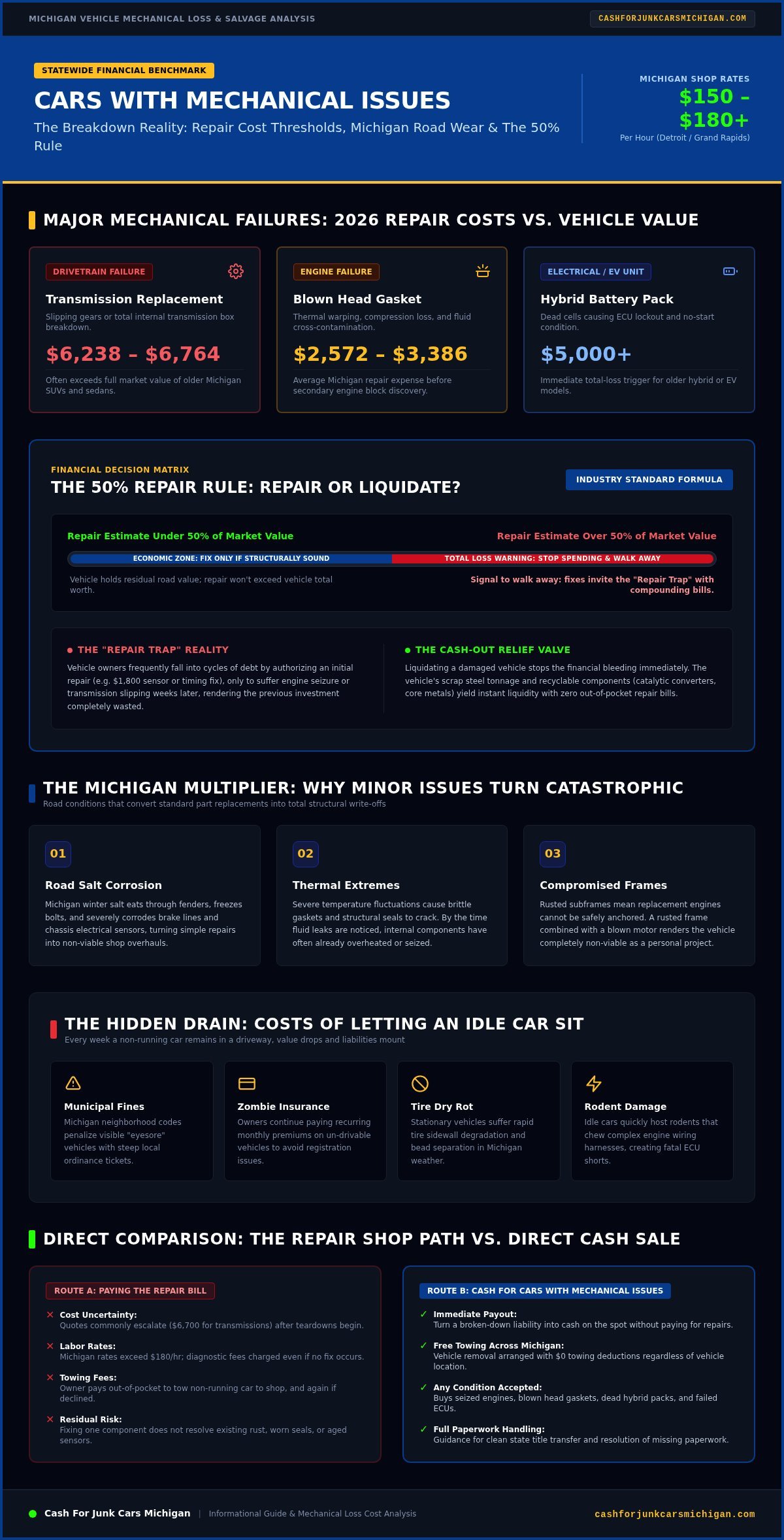 Cash for Cars with Mechanical Issues: Get Paid Today in Michigan - Infographic